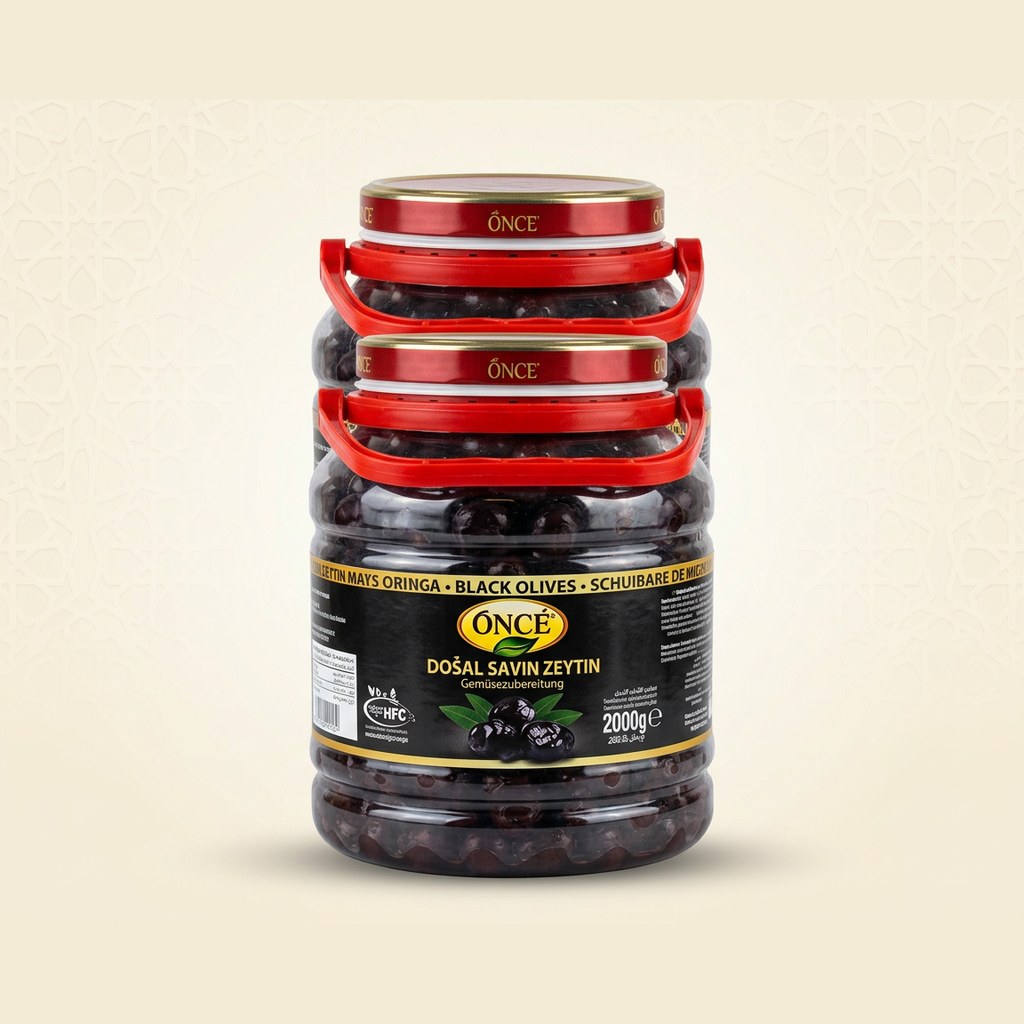 Öncü Black Olives — 2 kg Family Jug